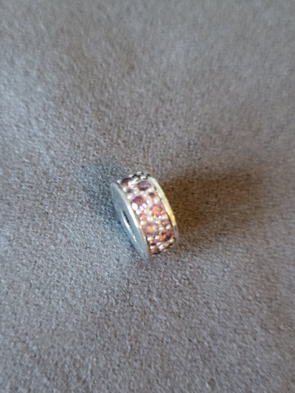 Pandora Pink Pavé CZ Clip Charm S925 ALE Sterling Silver Retired